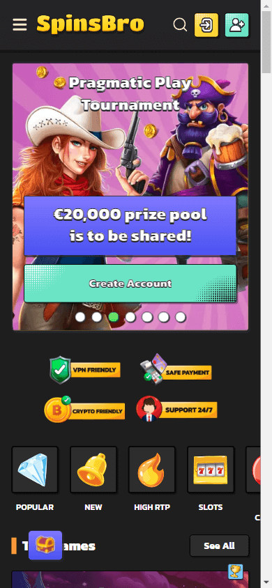 spinsbro_casino_homepage_mobile