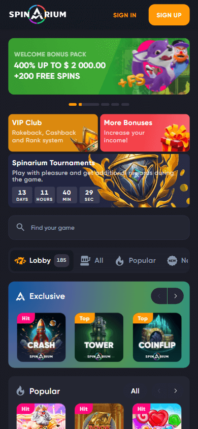 spinarium_casino_homepage_mobile