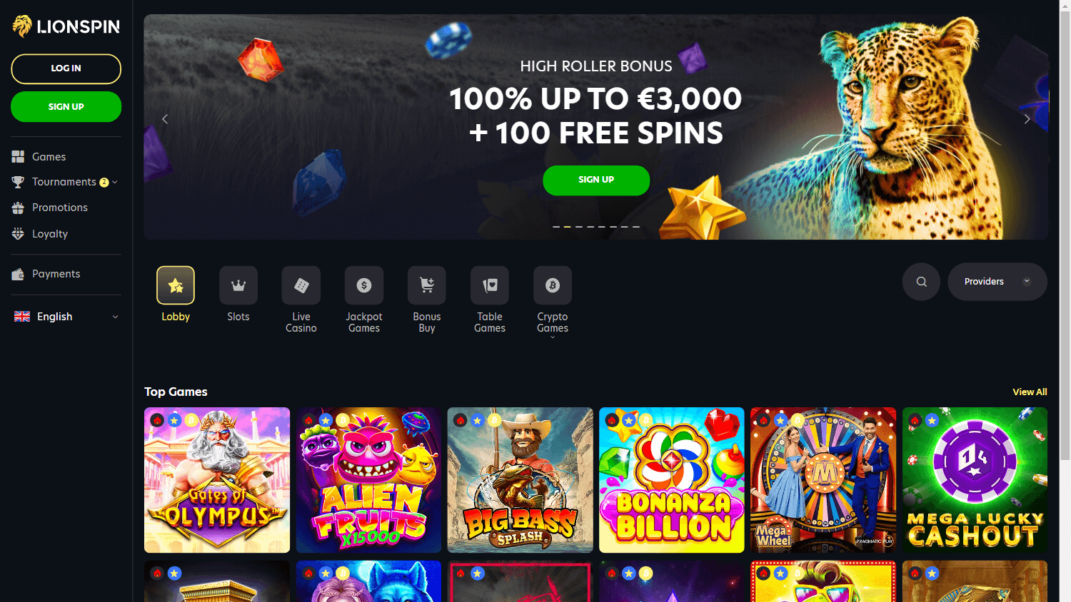 lionspin_casino_homepage_desktop