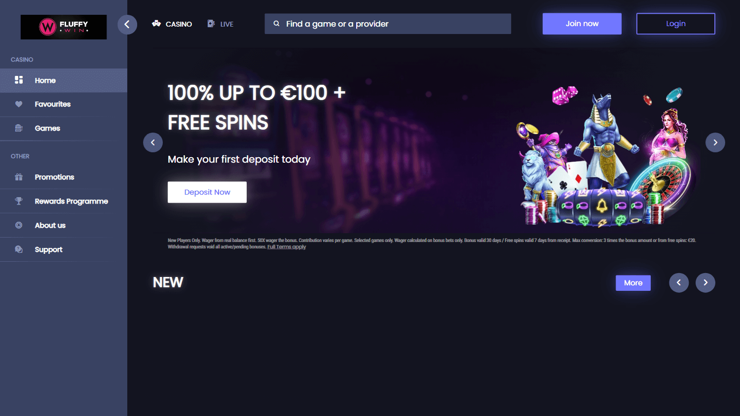 fluffywin_casino_homepage_desktop
