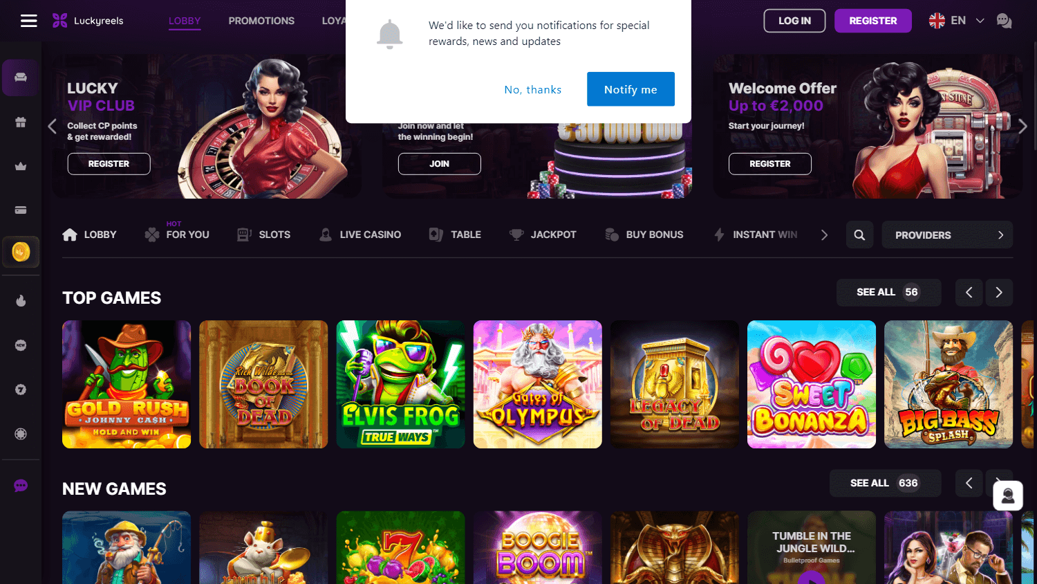 luckyreels_casino_homepage_desktop
