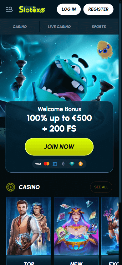 slotexo_casino_homepage_mobile