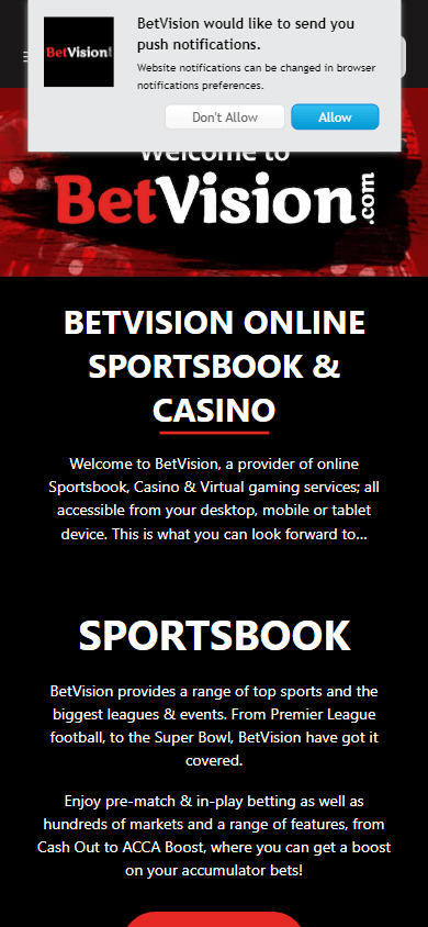 betvision_casino_homepage_mobile