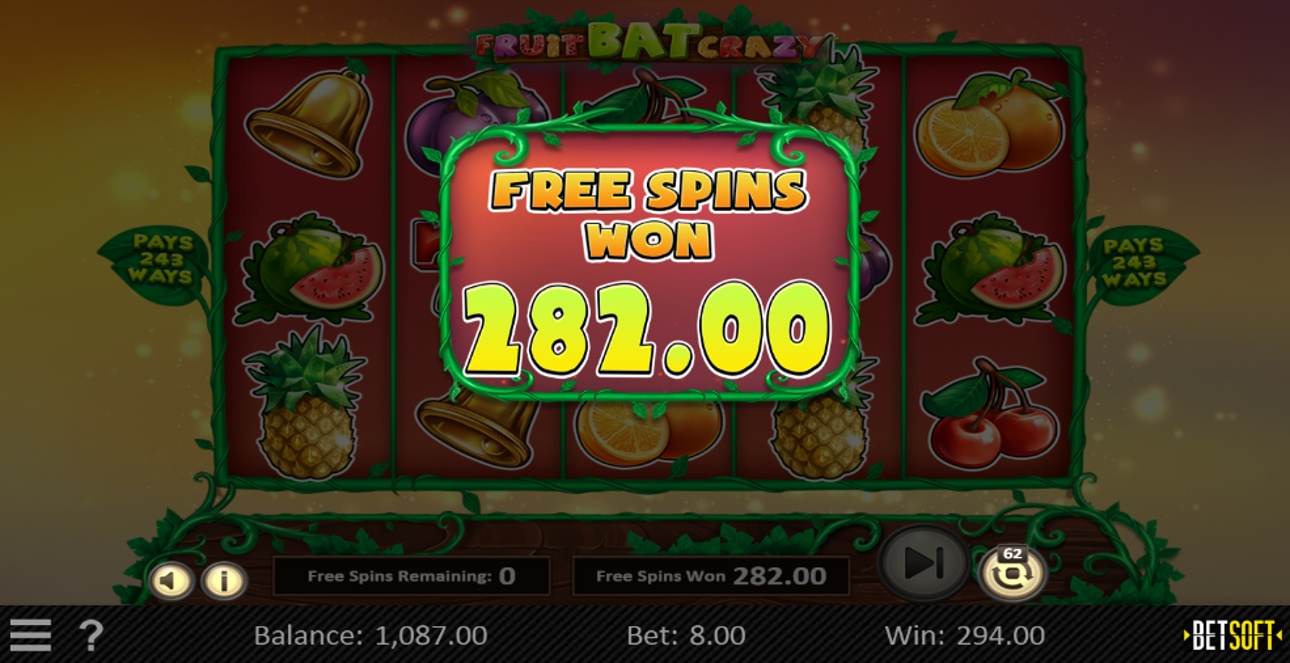 Fruit Bat Crazy free spins