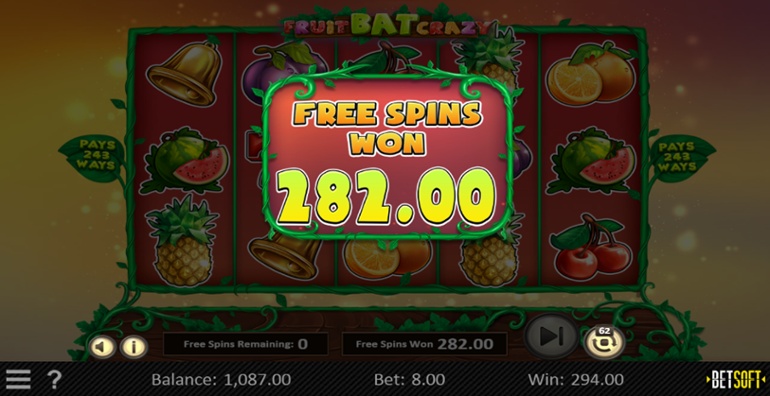 Fruit Bat Crazy free spins