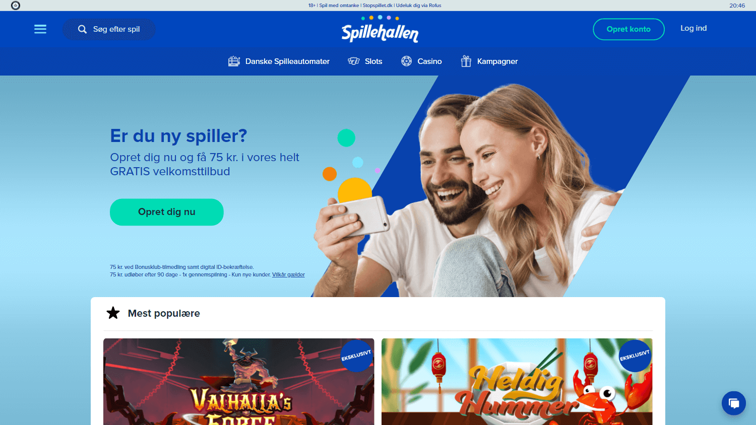 spillehallen_casino_homepage_desktop