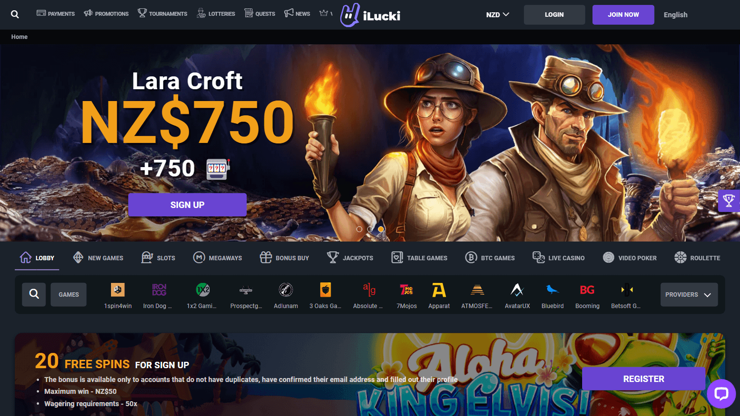 ilucki_casino_homepage_desktop