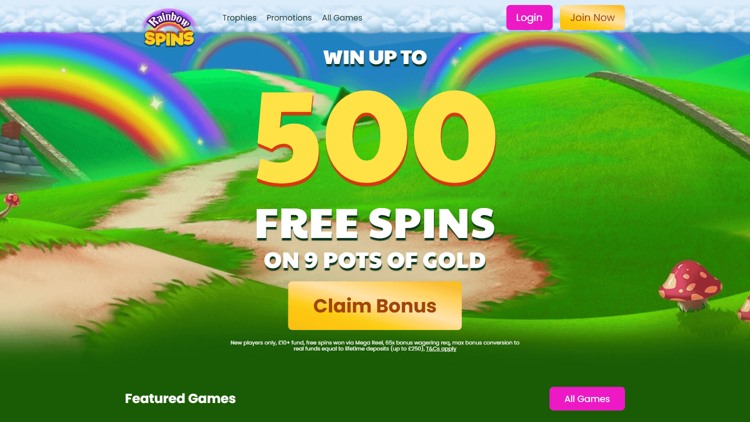 rainbow_spins_casino_homepage_desktop