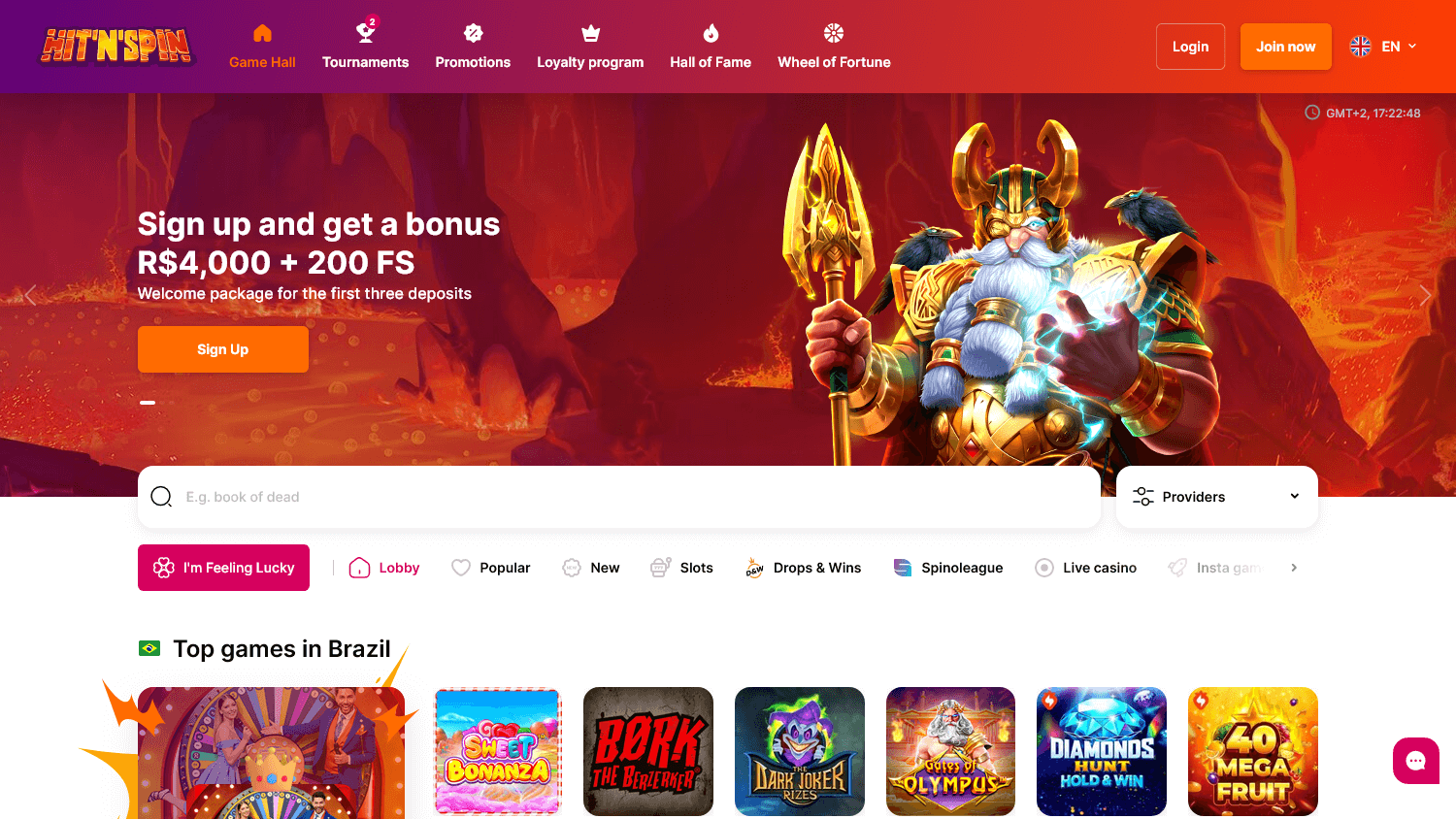 hitnspin_casino_homepage_desktop