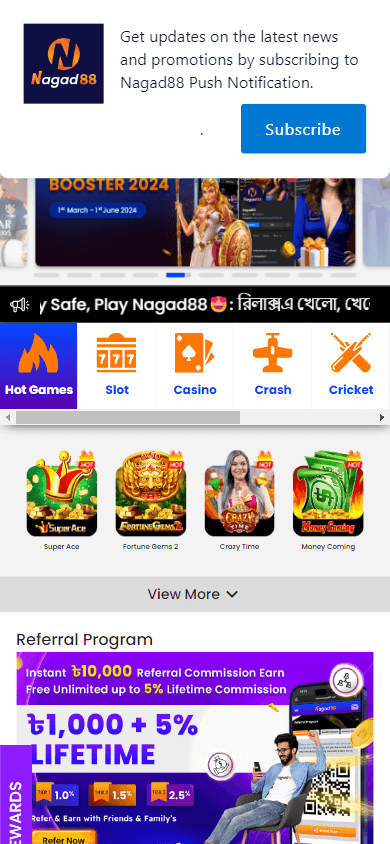 nagad88_casino_homepage_mobile