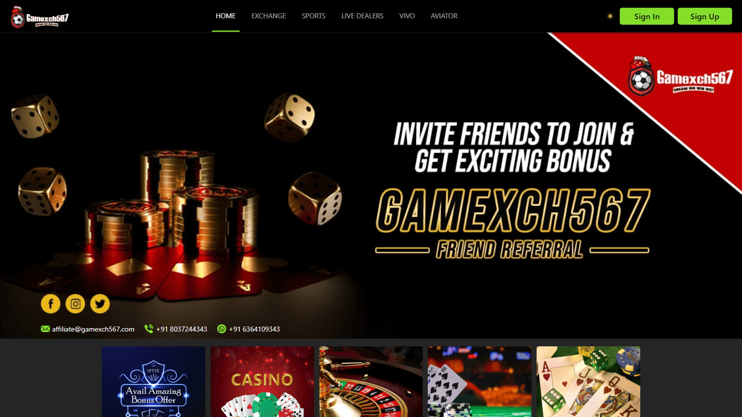 gamexch567_casino_promotions_desktop