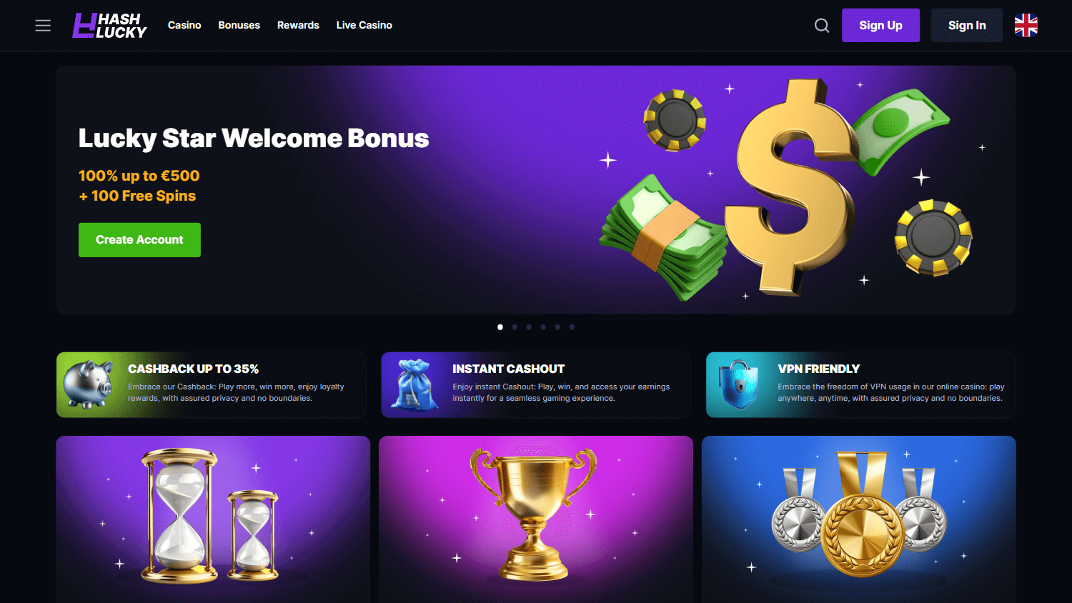 hashlucky_casino_homepage_desktop