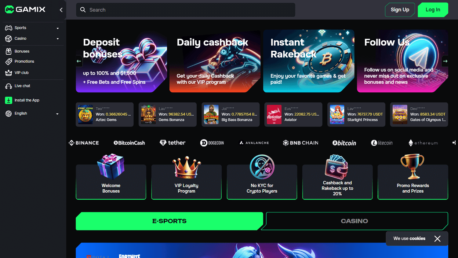 gamix_casino_homepage_desktop