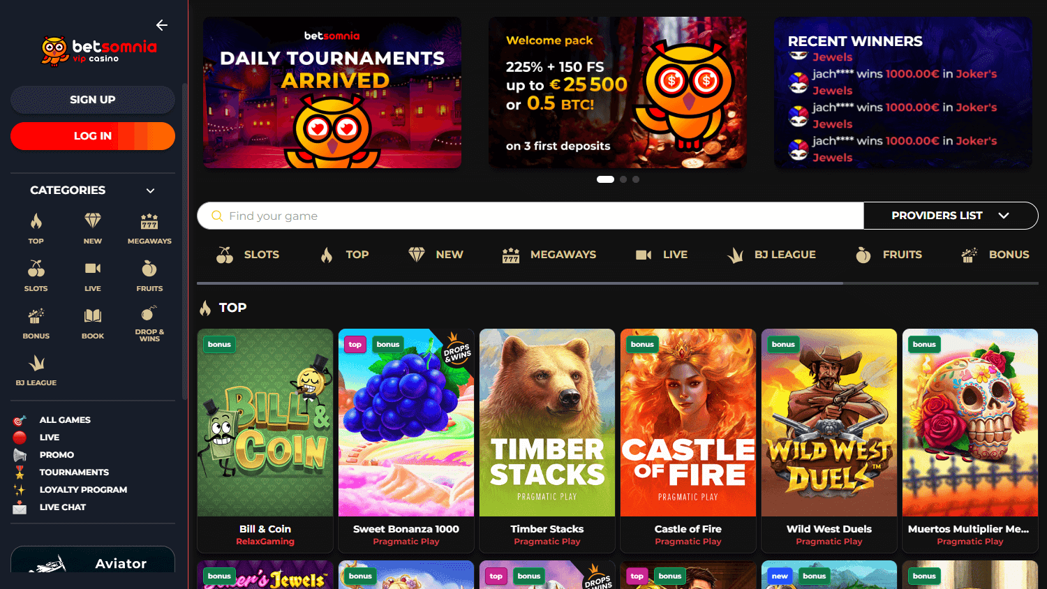 Betsomnia_Casino_homepage_desktop