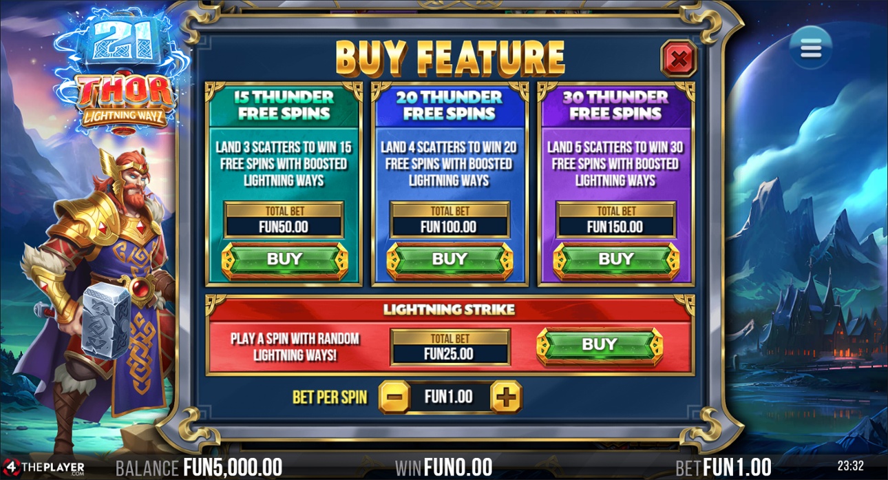 21 Thor Lightning - buy-in options