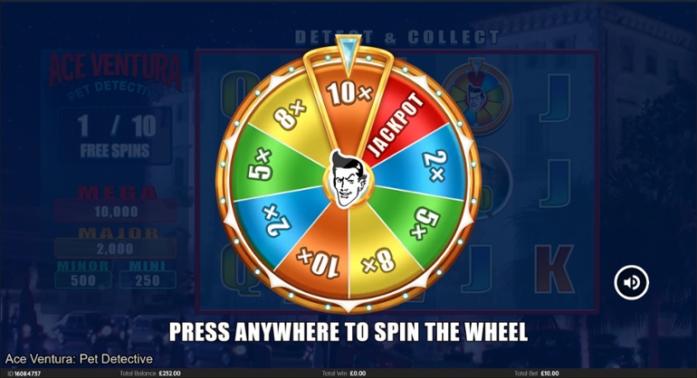 Ace Ventura Pet Detective slot - Jackpot Wheel