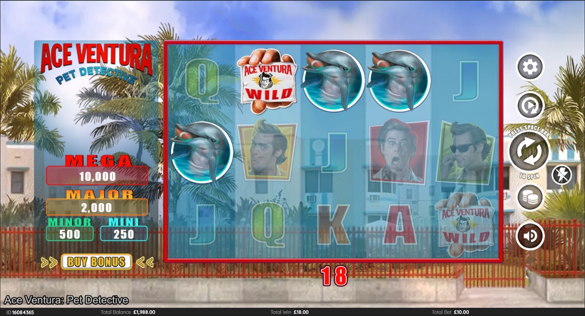 Ace Ventura Pet Detective slot win