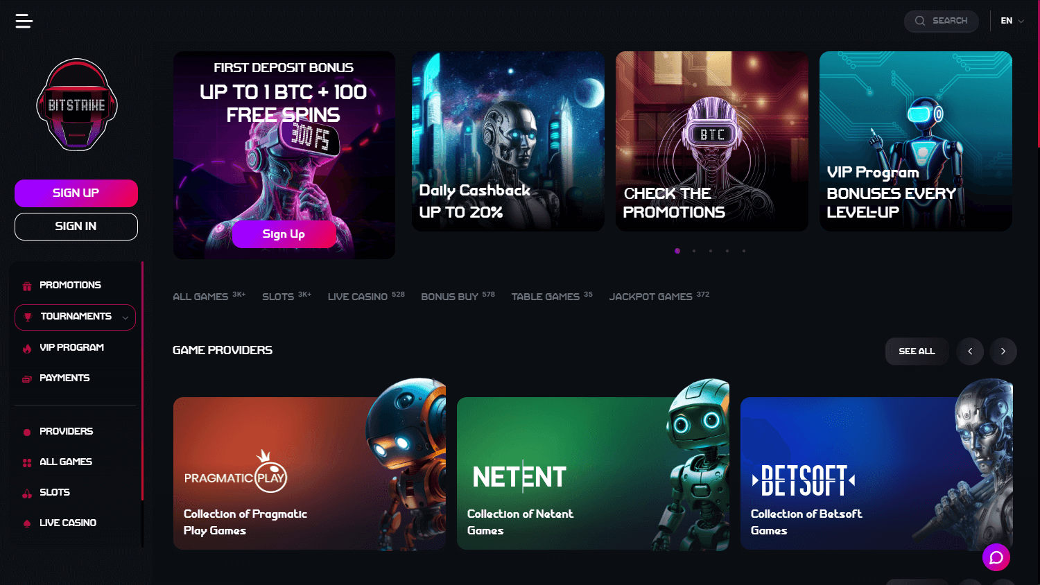 bitstrike_casino_homepage_desktop