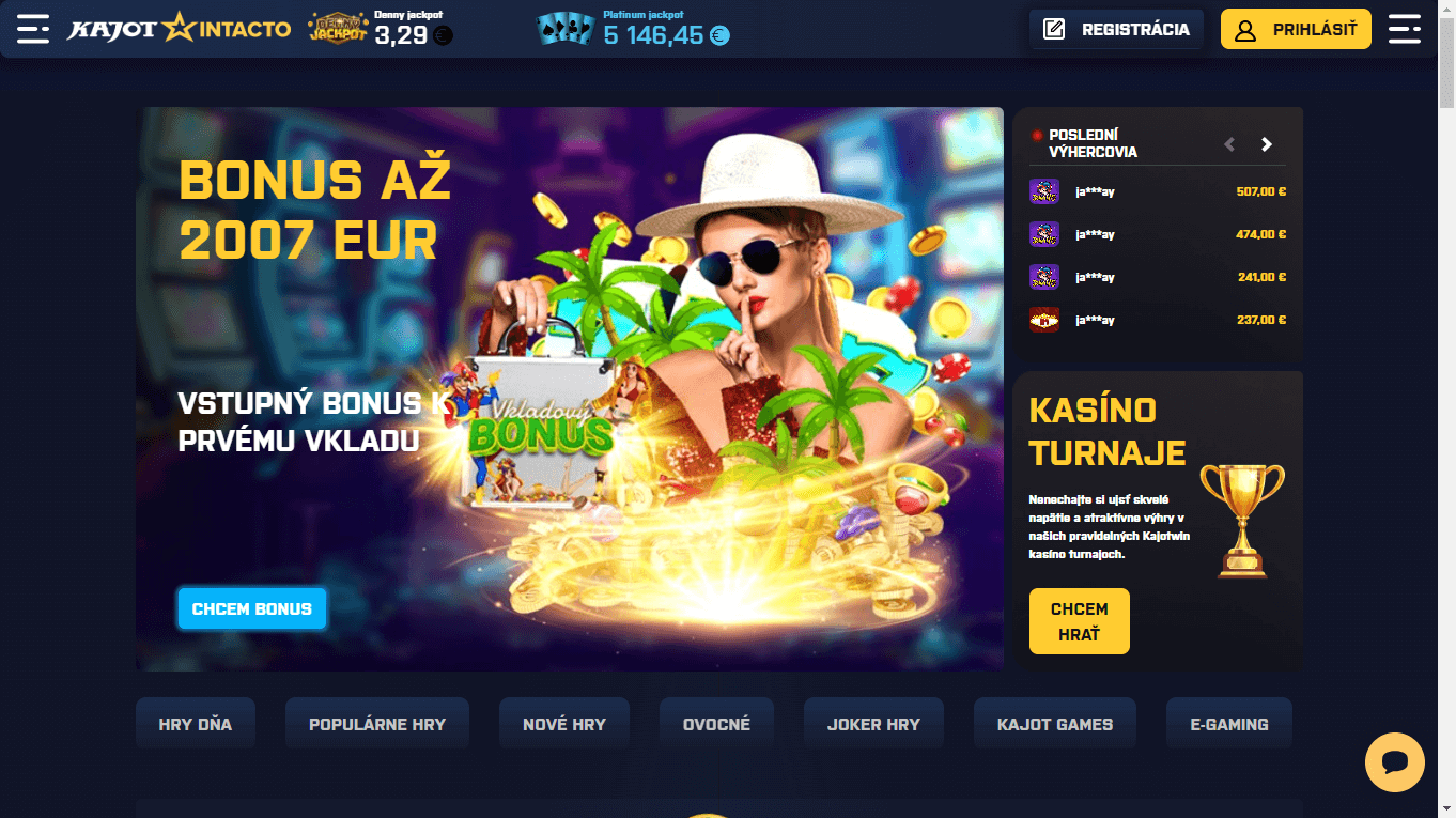 Kajotintacto_casino_homepage_desktop