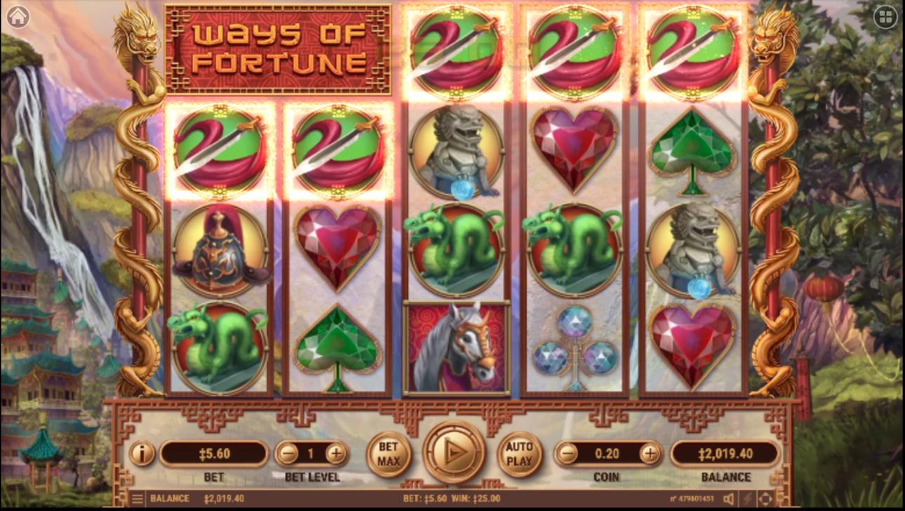 Ways of Fortune 5 of a kind win