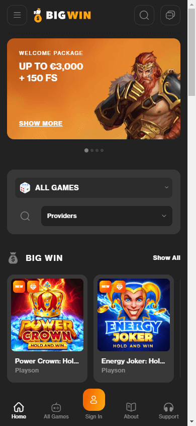 bigwin_casino_homepage_mobile