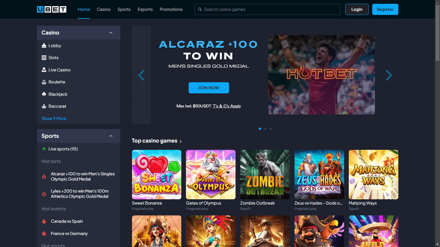 ubet.io_casino_homepage_desktop