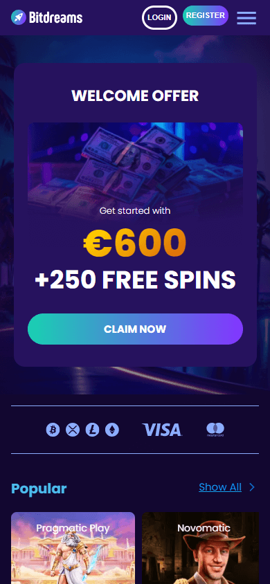 bitdreams_casino_homepage_mobile