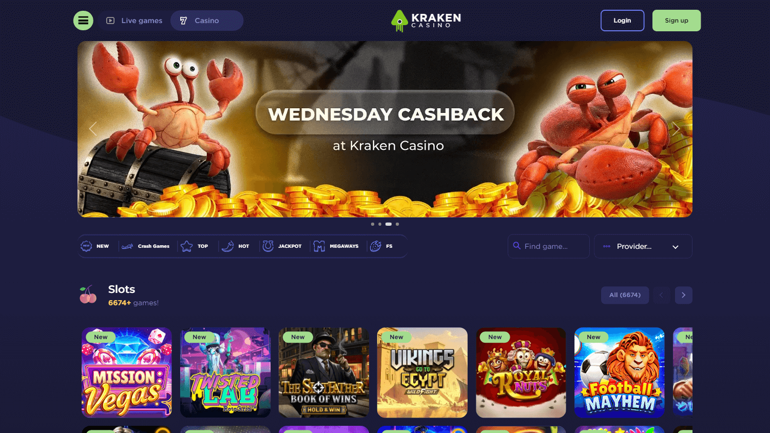 kraken_casino_homepage_desktop