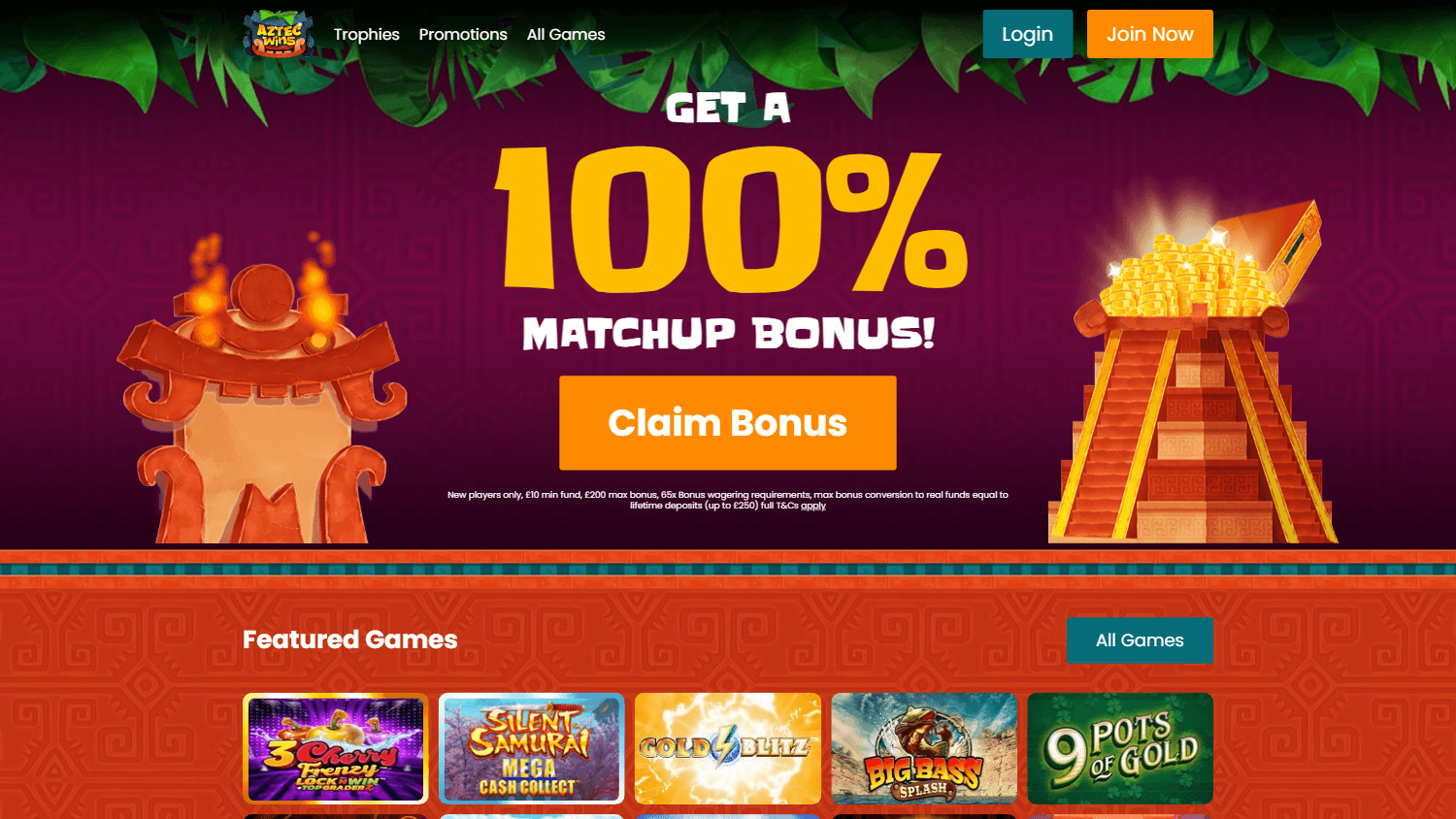 aztec_wins_casino_homepage_desktop