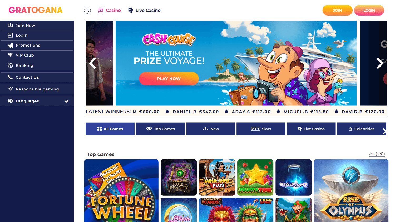 gratogana_casino_homepage_desktop