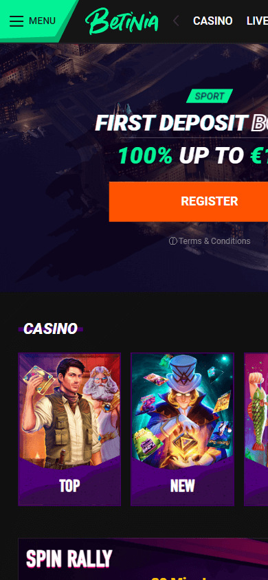 betinia_casino_homepage_mobile