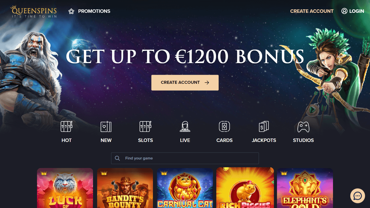 queenspins_casino_homepage_desktop