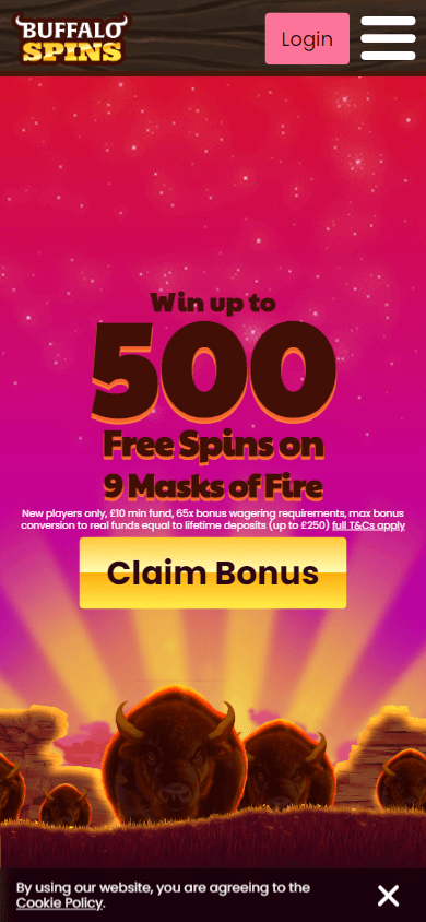 buffalo_spins_casino_homepage_mobile