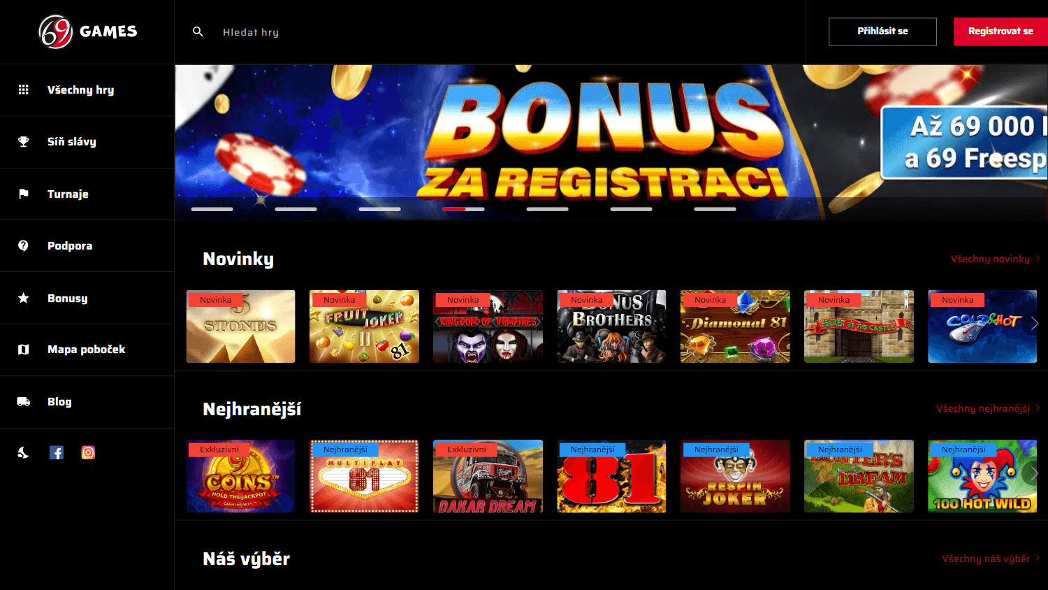 69games_casino_homepage_desktop