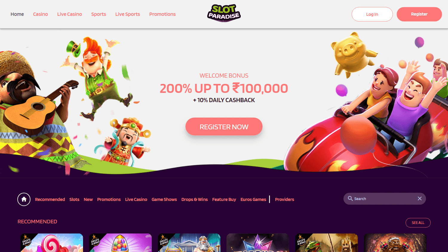 slotparadise_casino_homepage_desktop