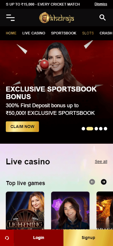 khelraja_casino_homepage_mobile