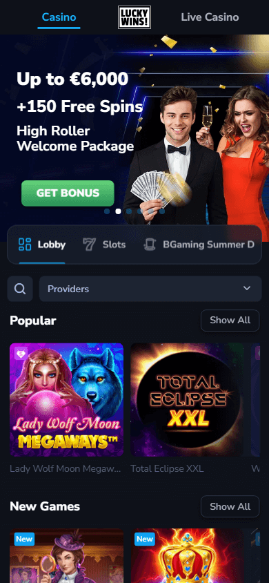 luckywins!_casino_homepage_mobile