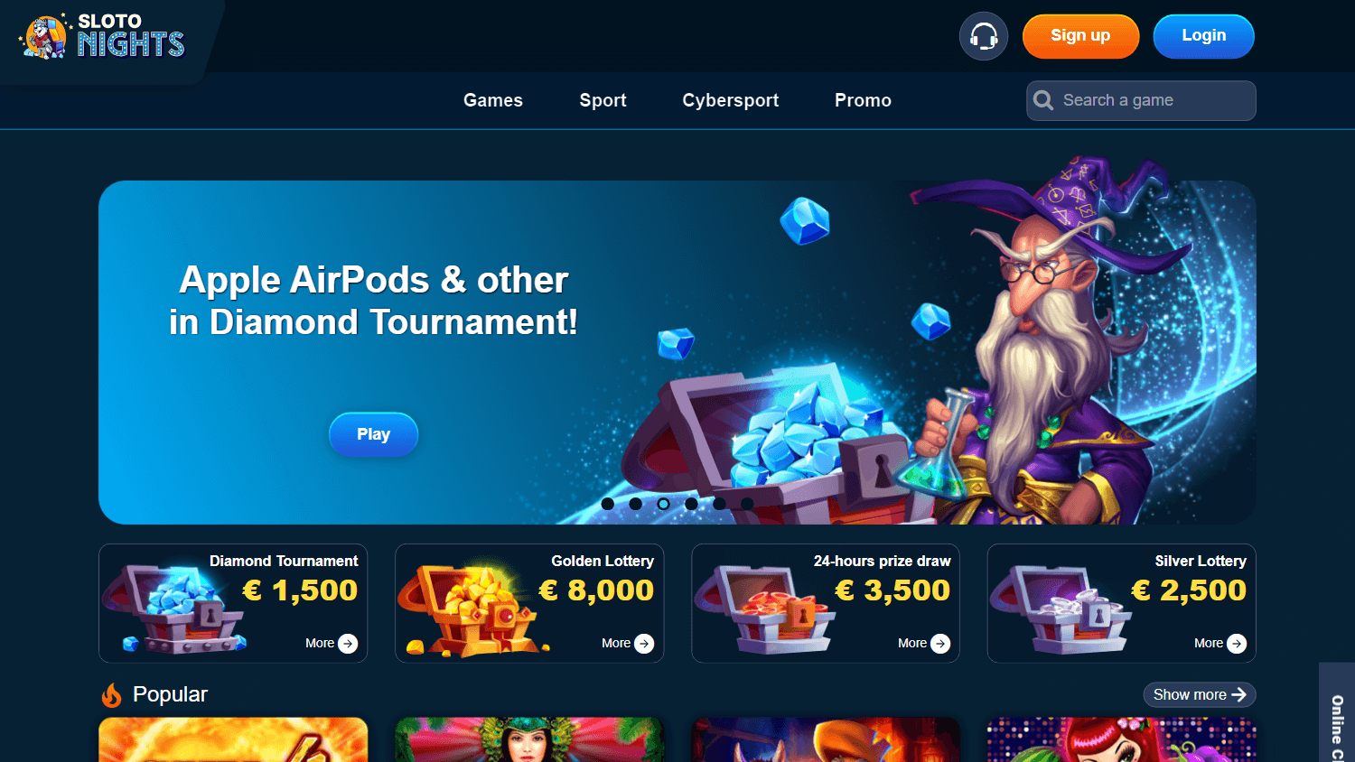 sloto_nights_casino_homepage_desktop