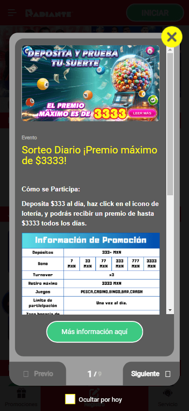 radiante_casino_homepage_mobile