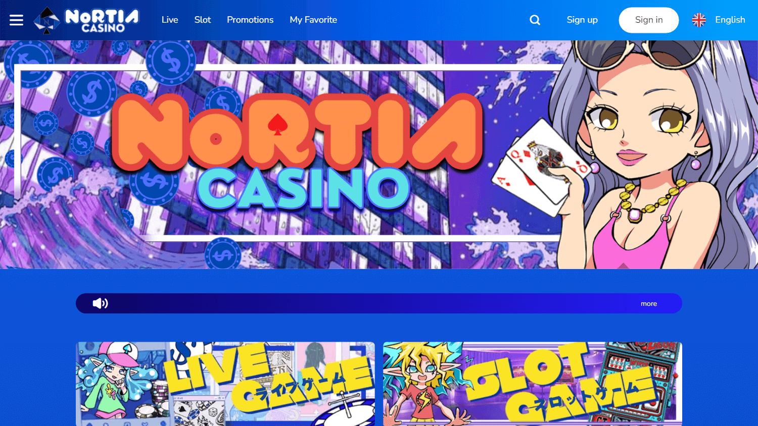 nortia_casino_homepage_desktop