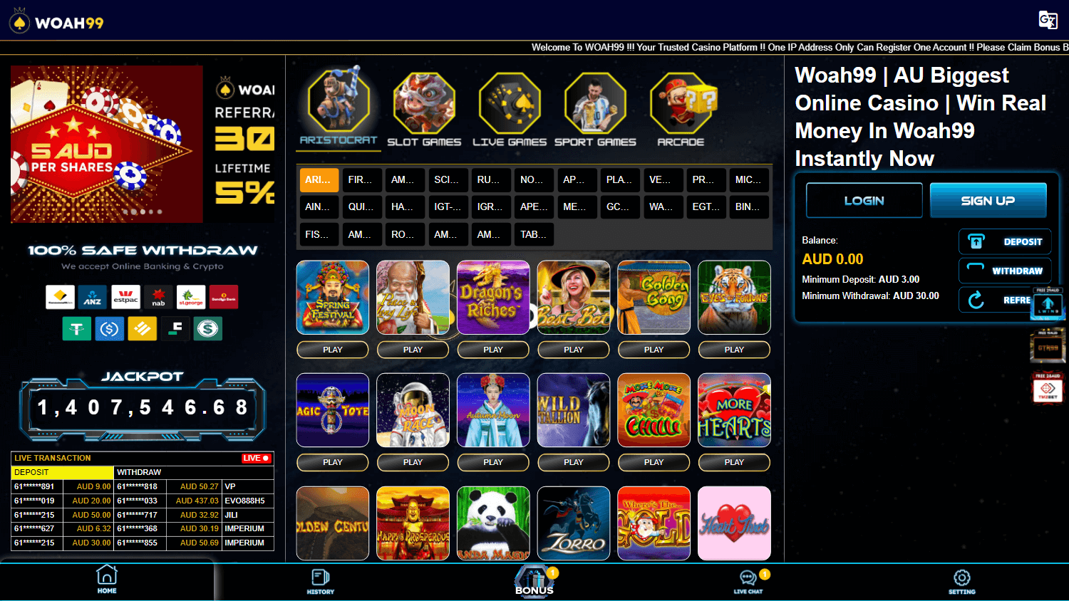 woah99_casino_homepage_desktop