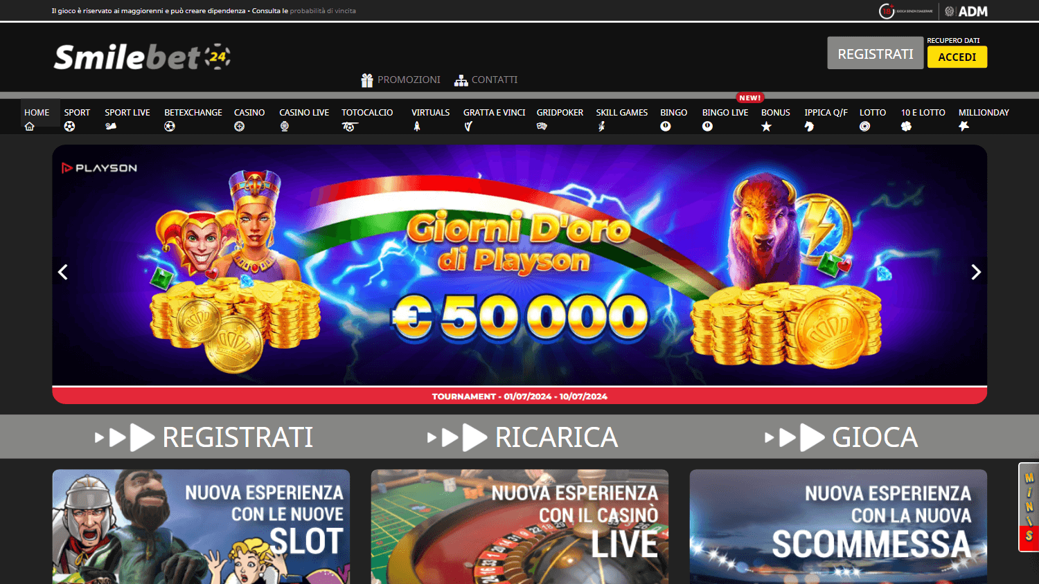 smilebet24_casino_homepage_desktop