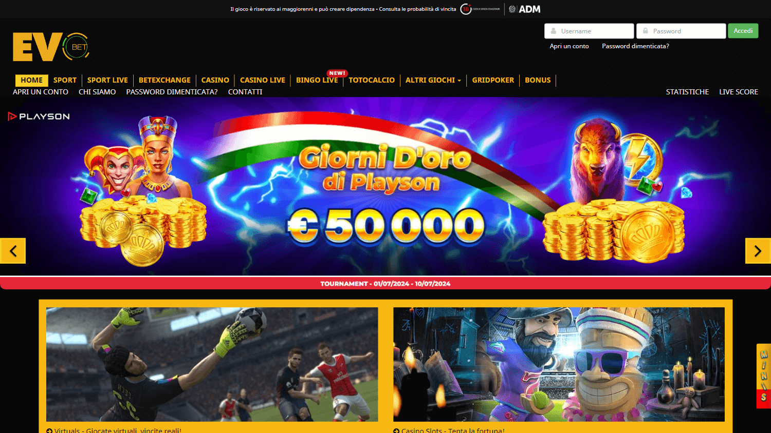 evobet_casino_it_homepage_desktop