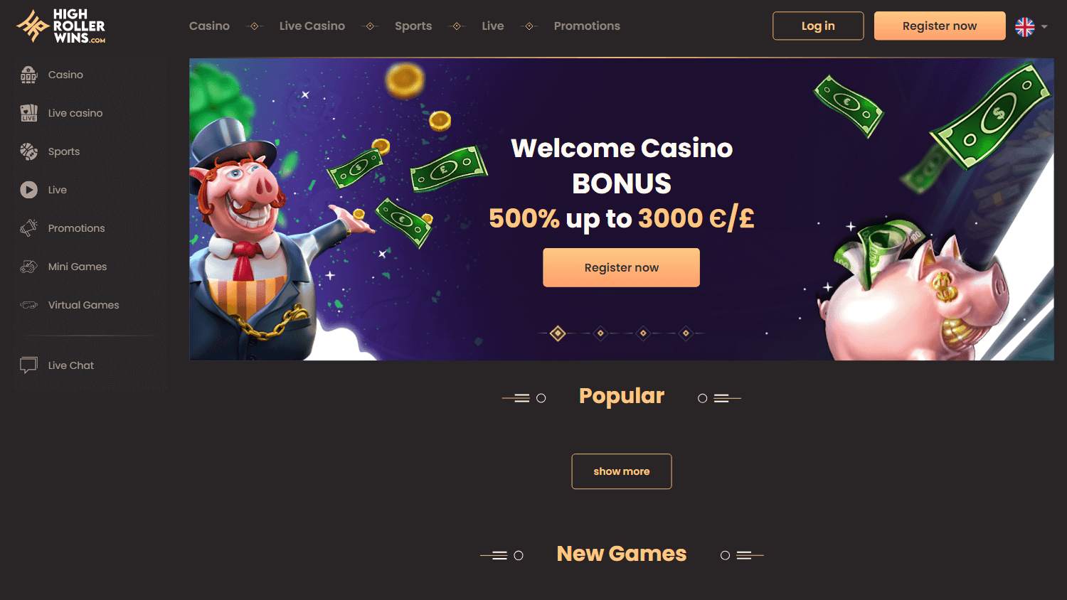 high_roller_wins_casino_homepage_desktop