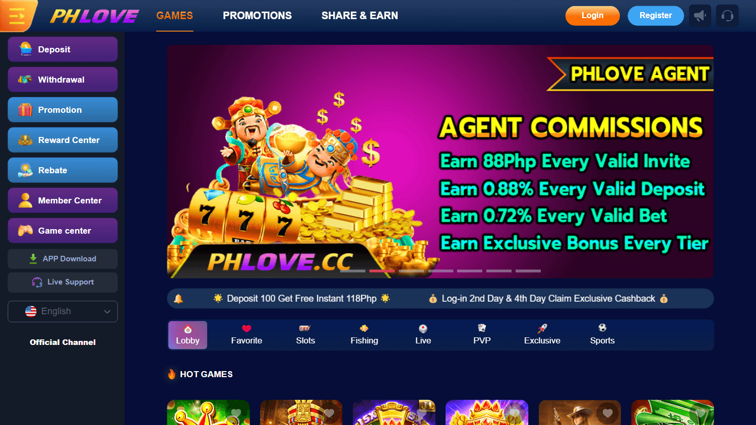 phlove_casino_homepage_desktop