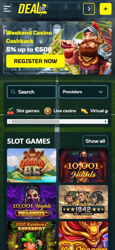 dealbet_casino_homepage_mobile