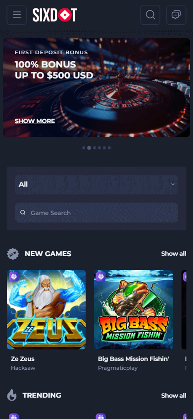 sixdot_casino_homepage_mobile