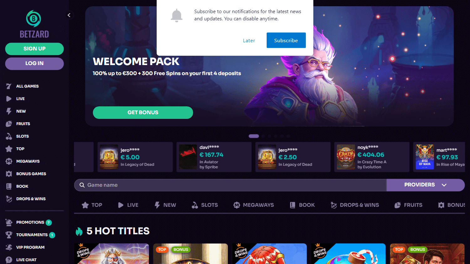 betzard_casino_homepage_desktop