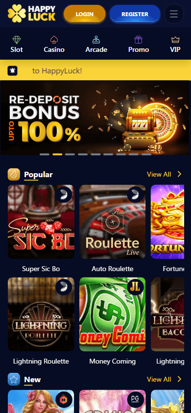 happyluck_casino_homepage_mobile