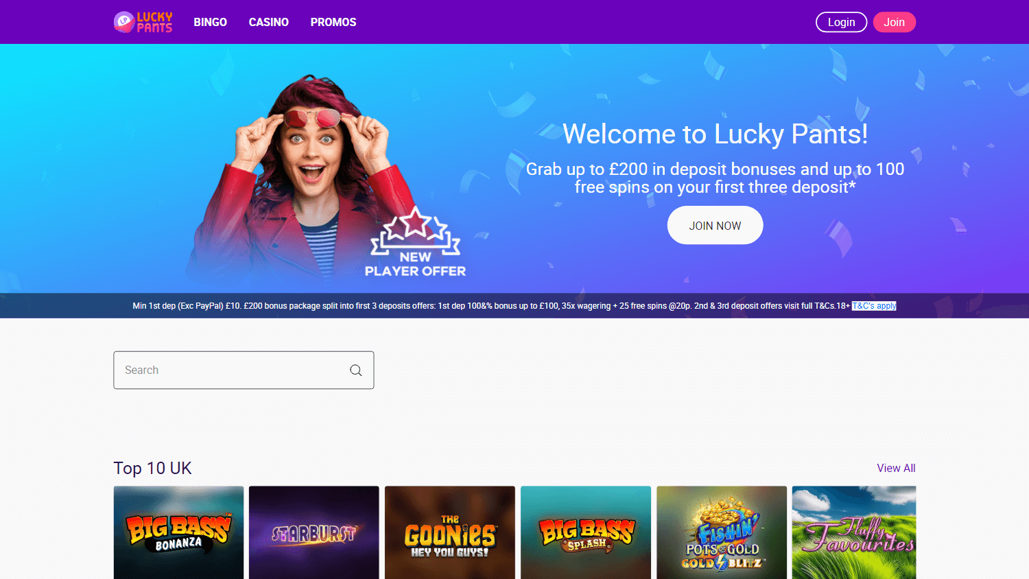 lucky_pants_bingo_casino_homepage_desktop